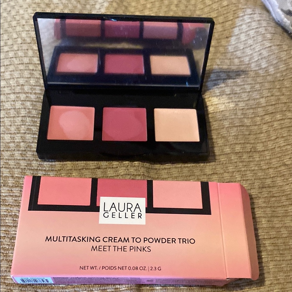💖EUC Laura Geller Pink and Cream Eye, Lip & Blush Palette